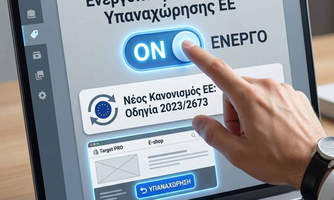 Κουμπί υπαναχώρησης για e-shop σε Shopify και WooCommerce σύμφωνα με το δικαίωμα υπαναχώρησης 14 ημερών.